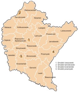 Карта Підкарпатського воєводства Польщі