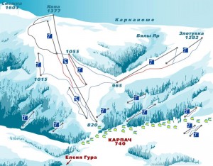Гірськолижний курорт Карпач - Карта трас