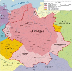 Карта Польщі в 992-1025 рр.