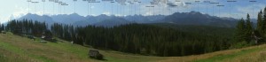 Татри - Панорама з назвою вершин