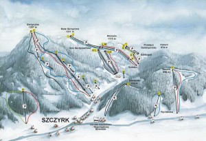 Карта трас - Гірськолижний курорт Щирк