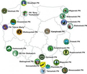 Національні парки Польщі - Карта