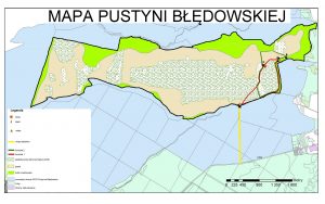Карта Блендовської пустелі в Польщі